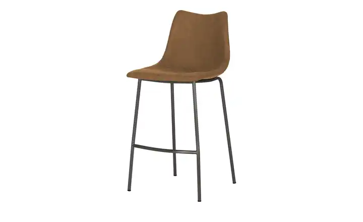 Tresenhocker Braun 4-Fußgestell Schwarz