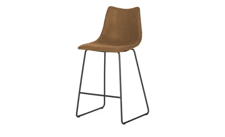 Tresenhocker Braun Kufengestell Schwarz