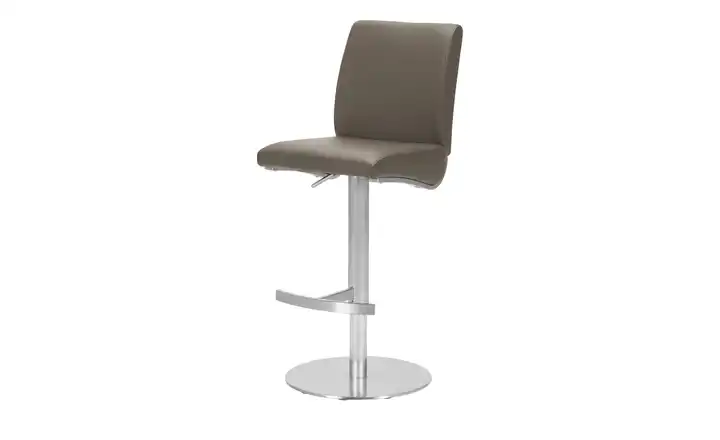 Barhocker Cappuccino Gestell rund Kunstleder