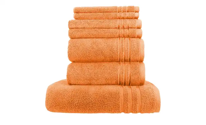  Handtuch-Set Orange, 7-teilig  Soft Cotton