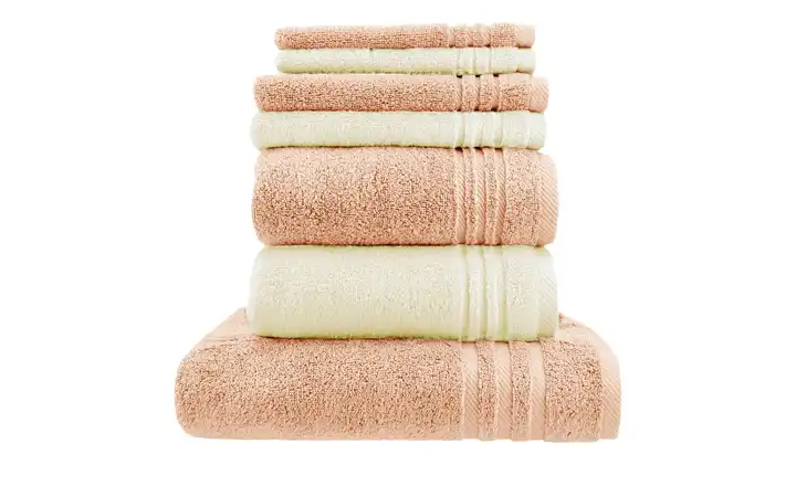  Handtuch-Set Creme-Hellorange, 7-teilig  Soft Cotton