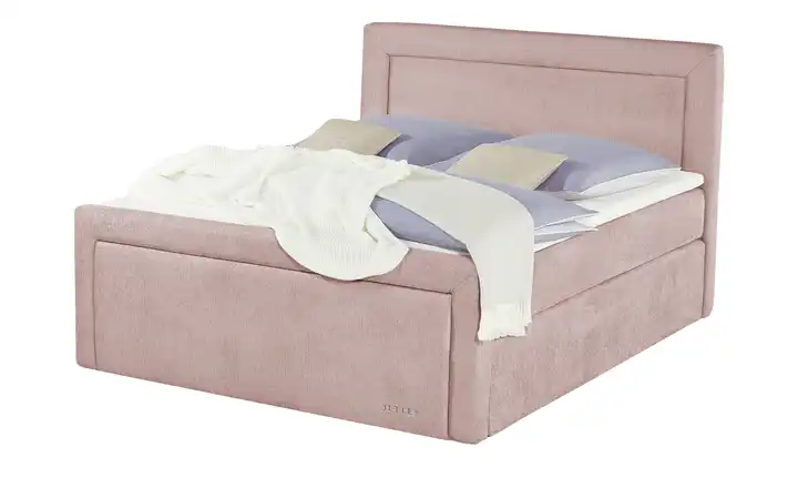 Jette Home Boxspringbett Jette Frame Rosa 180 cm H2 Kaltschaumkern