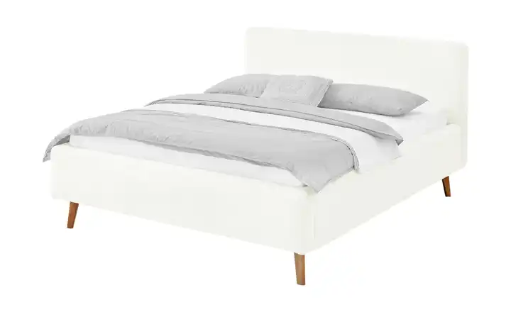 Polsterbettgestell Creme Teddy 160 cm ohne Bettkasten