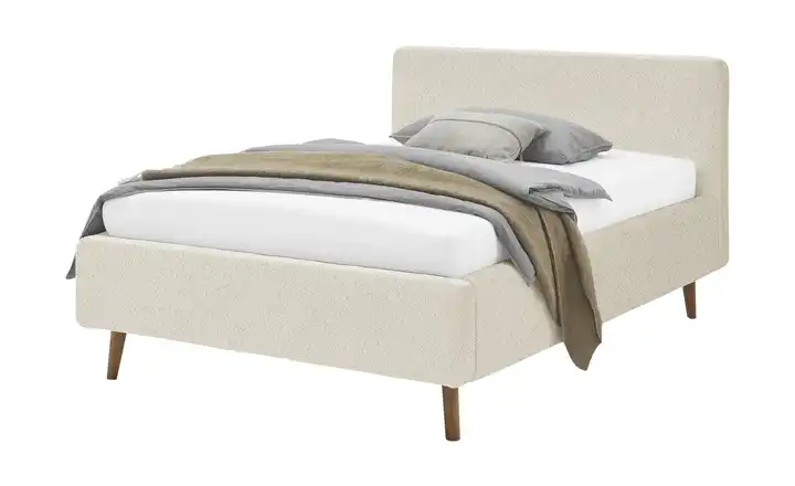 Polsterbettgestell Beige Teddy 140 cm ohne Bettkasten