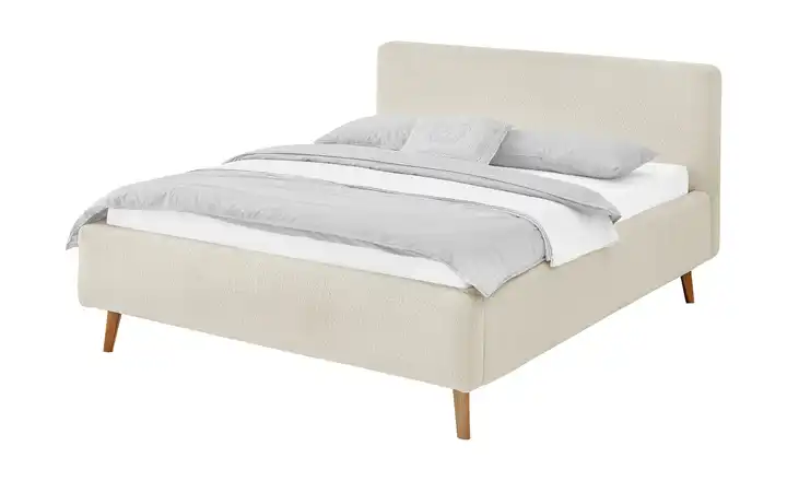 Polsterbettgestell Beige Teddy 160 cm ohne Bettkasten
