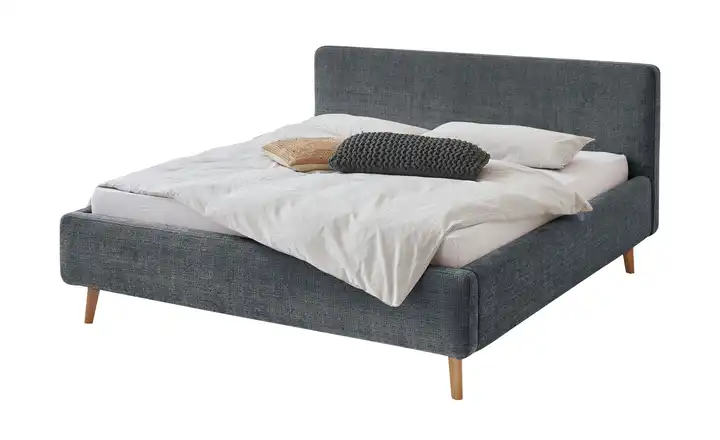 Polsterbettgestell Anthrazit Bouclé 160 cm ohne Bettkasten