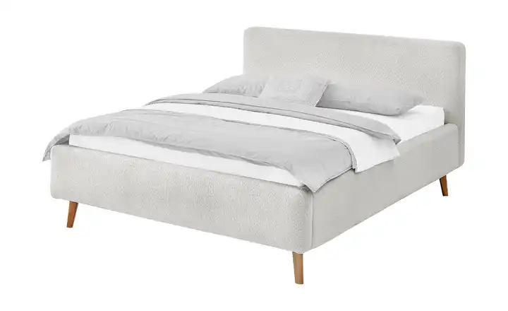 Polsterbett mit Bettkasten Grau Teddy 180 cm mit Bettkasten
