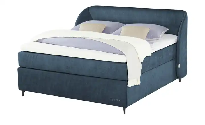 Jette Home Boxspringbett Jette Embrace Dunkelblau 160 cm H2 Kaltschaumkern
