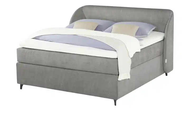 Jette Home Boxspringbett Jette Embrace Hellgrau 160 cm H2 & H3 Kaltschaumkern