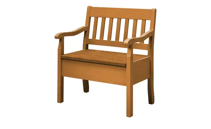 maison bleue Sitzbank mit Stauraum  massiv Bendix Braun 82,7 cm Armlehne