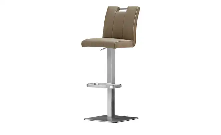 Barhocker Cappuccino Gestell eckig Leder