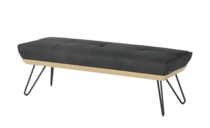 KOINOR Hockerbank  Leder Dining System 4 Dunkelgrau 130 cm