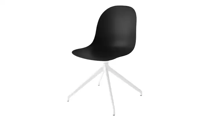 Connubia Schalenstuhl Academy Schwarz Weiß, matt 360 Grad drehbar