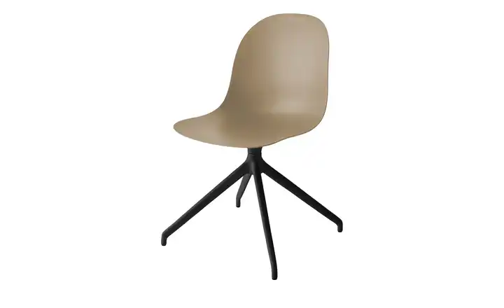 Connubia Schalenstuhl Academy Haselnussbraun Schwarz, matt 180 Grad drehbar mit Rückstellfunktion