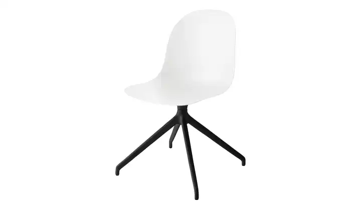 Connubia Schalenstuhl Academy Schneeweiß Schwarz, matt 360 Grad drehbar