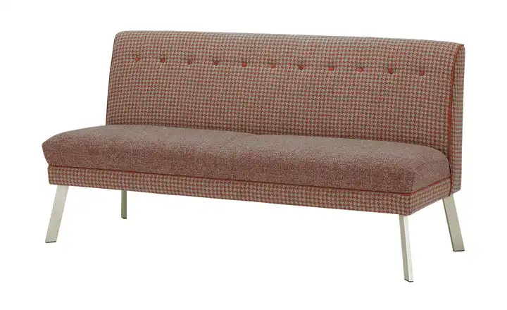 Barnickel Küchensofa Tabea Rot 151 cm edelstahlfarben
