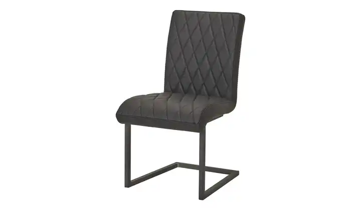 Leder-Schwingstuhl ohne Leder Braun, Schwarz