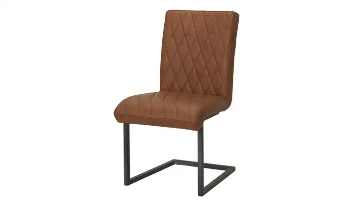 Leder-Schwingstuhl ohne Leder Braun, Cognacbraun