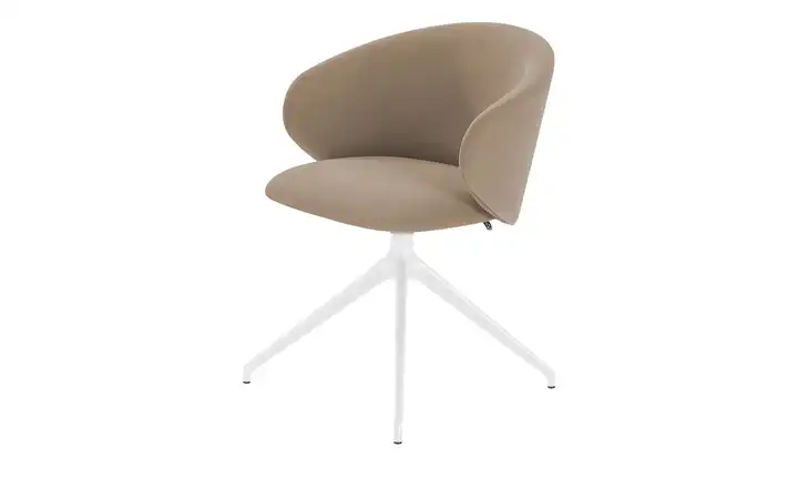 Connubia Polsterstuhl  drehbar Tuka Cappuccino Weiß, matt um 180 Grad drehbar