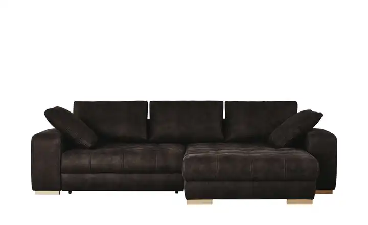 bobb Ecksofa Caro rechts Dunkelbraun Mikrofaser