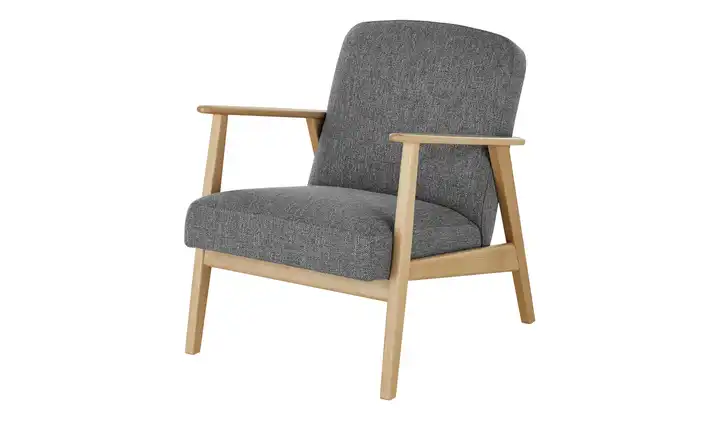 smart Sessel Grau Webstoff grob