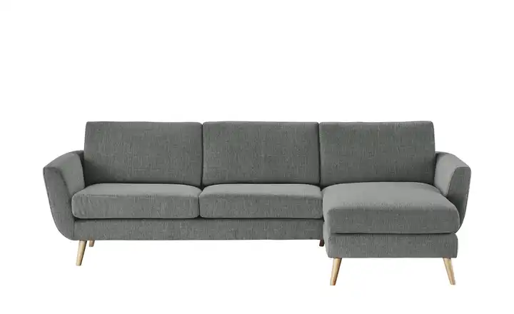 SOHO Ecksofa Grau rechts Flachgewebe