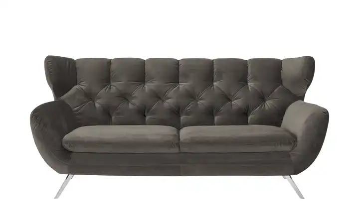 Jette Home Sofa Caldara 2,5 verchromt Steingrau