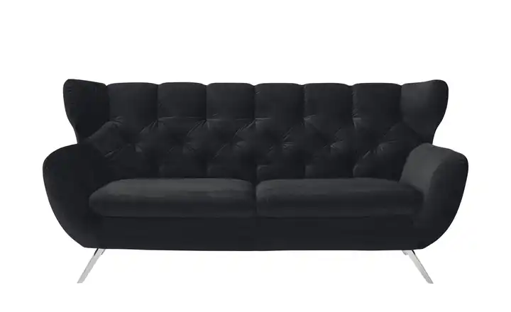 Jette Home Sofa Caldara 2,5 verchromt Schwarz