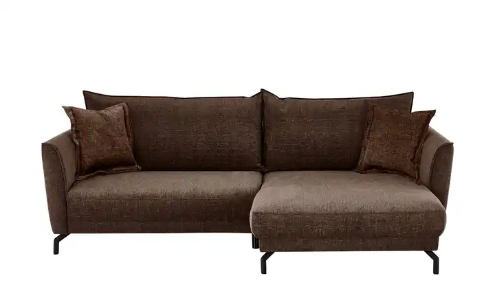bobb Ecksofa Yolanda rechts Webstoff Toffeebraun