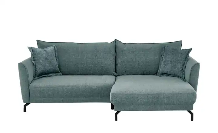 bobb Ecksofa Yolanda rechts Webstoff Aquablau