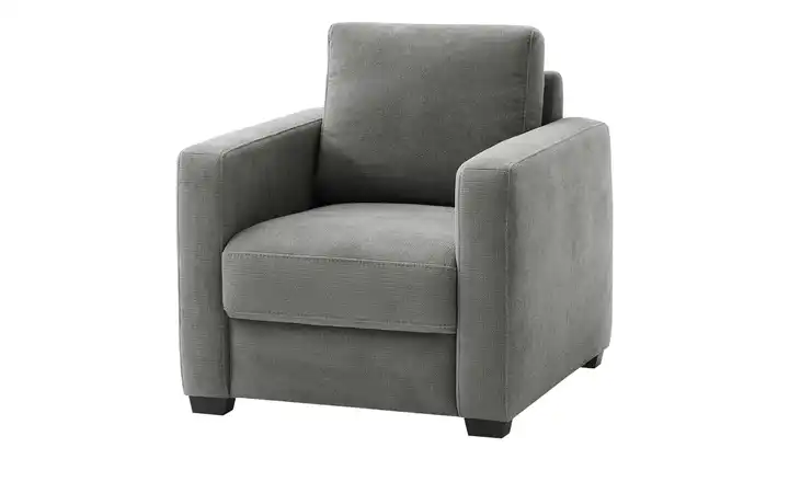 bobb Sessel mit Boxspringpolsterung Lisa de Luxe Mikrofaser Steingrau