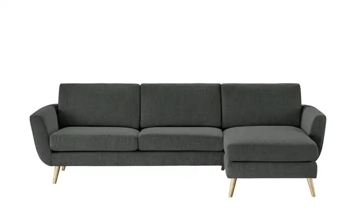 SOHO Ecksofa Dunkelgrau rechts Flachgewebe