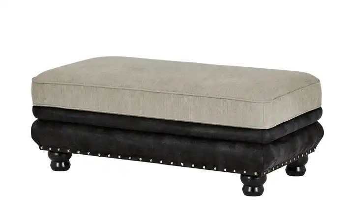 Polsterhocker Taupe, Schwarz