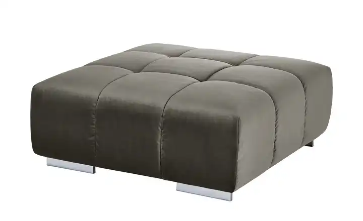 Primo Hocker aus Samt Origo Steingrau