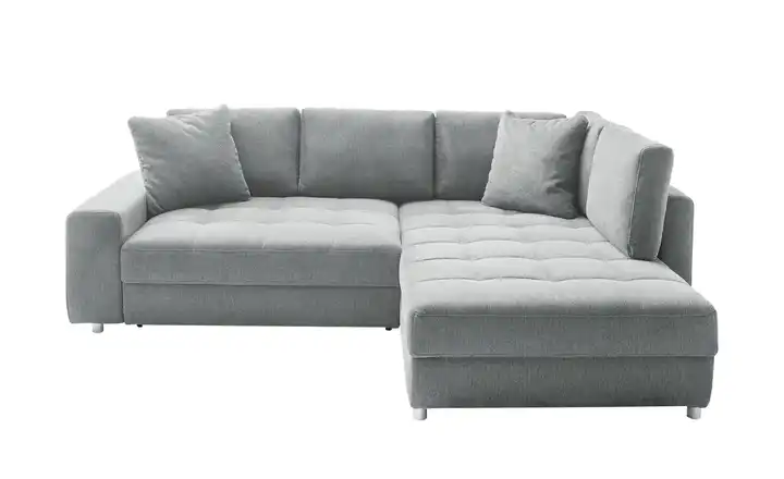 bobb Ecksofa Hellgrau rechts Webstoff