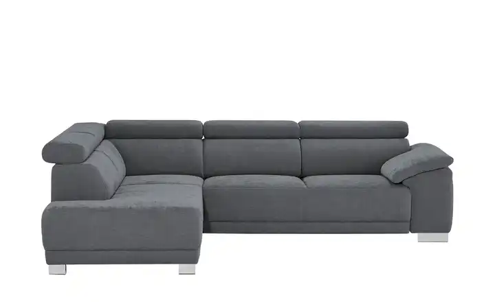 Ecksofa Dunkelgrau links Grundfunktion