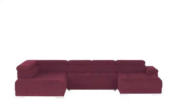 Twist Wohnlandschaft aus Mikrofaser Campo Bordeauxrot links Erweiterte Funktion