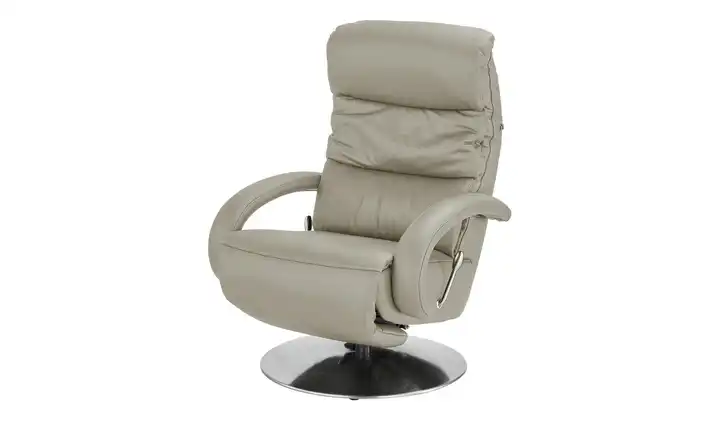 Hukla Leder-Relaxsessel Florian Hellgrau S