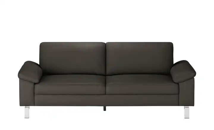 Max Schelling Ledersofa aus Echtleder Maximum 3 Winkel verchromt, matt Dunkelbraun