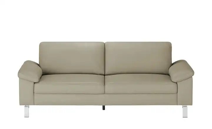 Max Schelling Ledersofa aus Echtleder Maximum 3 Winkel verchromt, matt Taupe