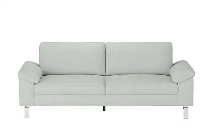 Max Schelling Ledersofa aus Echtleder Maximum 3 Winkel verchromt, matt Steingrau