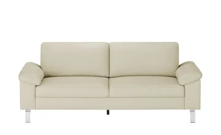 Max Schelling Ledersofa aus Echtleder Maximum 2,5 Winkel verchromt, matt Beige