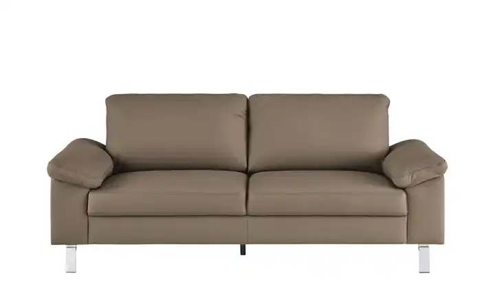 Max Schelling Ledersofa aus Echtleder Maximum 2 Winkel verchromt, matt Haselnussbraun