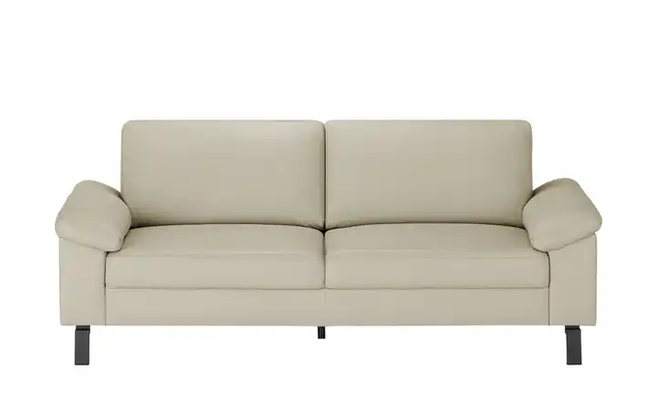 Max Schelling Ledersofa aus Echtleder Maximum 2 Winkel Schwarz, matt Creme