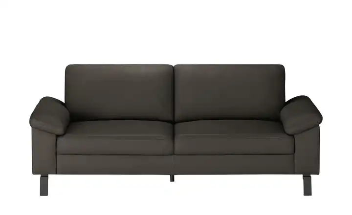 Max Schelling Ledersofa aus Echtleder Maximum 2 Winkel Schwarz, matt Dunkelbraun