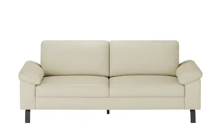 Max Schelling Ledersofa aus Echtleder Maximum 2 Winkel Schwarz, matt Beige