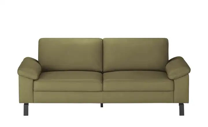 Max Schelling Ledersofa aus Echtleder Maximum 2 Winkel Schwarz, matt Olivgrün