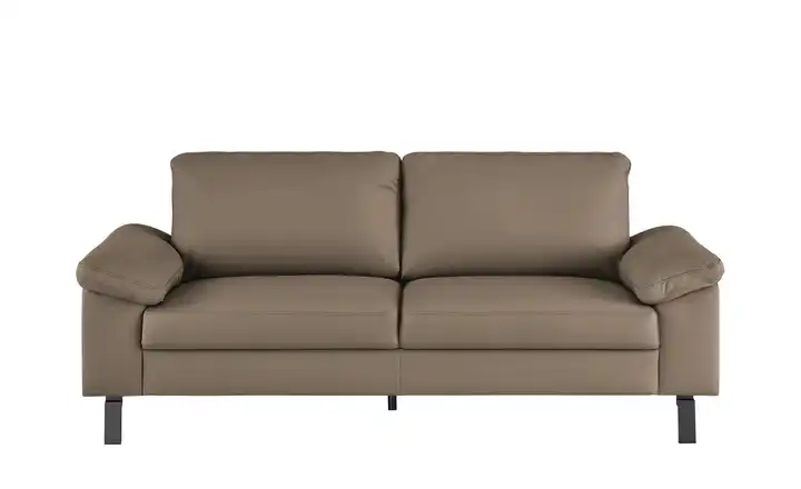 Max Schelling Ledersofa aus Echtleder Maximum 2 Winkel Schwarz, matt Haselnussbraun