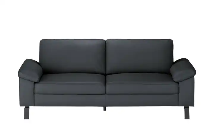 Max Schelling Ledersofa aus Echtleder Maximum 2 Winkel Schwarz, matt Dunkelblau