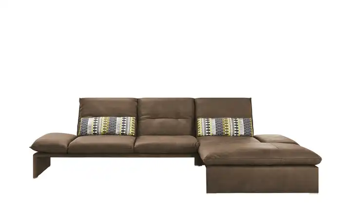 KOINOR Leder-Ecksofa Humfrey rechts Dunkelbraun ohne Massivholzrahmen